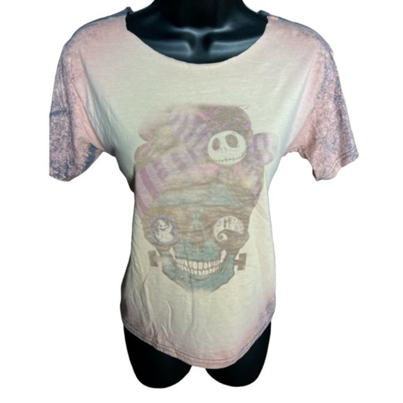 Handmade Bleached Distressed Nightmare Before Christmas Momster T Shirt Sz S - Picture 1 of 2